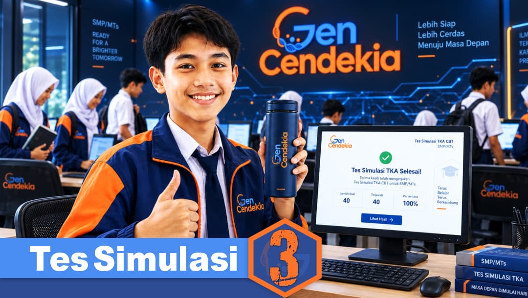 2 Sesi Tes Simulasi 3 TKA SMP/MTs II Sistem CBT + Pembahasan