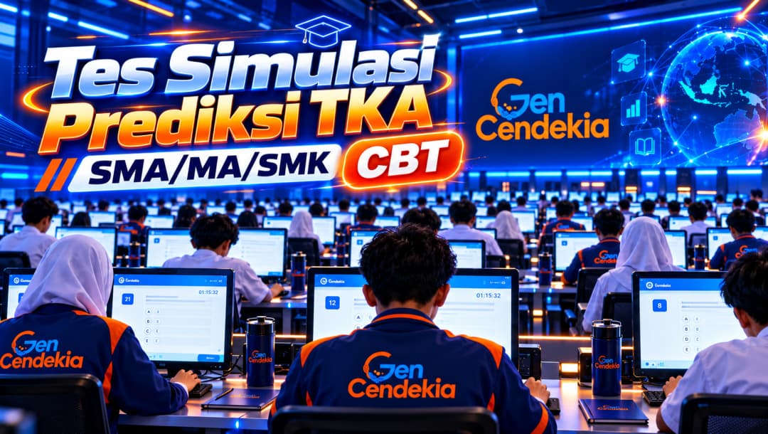 3 Sesi Tes Simulasi Prediksi TKA Wajib SMA/MA/SMK II Sistem CBT + Analisis Hasil Real-time